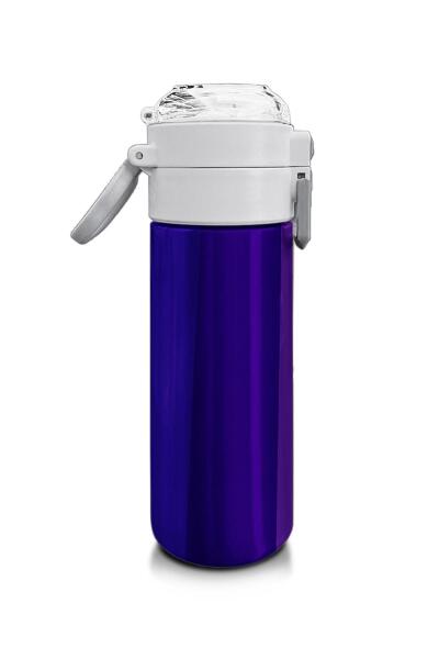 Coral High Kids Renkli Çizgili Desenli Pipetli ve Direkt İçim Çelik Termos 500 ml 31874 - 2