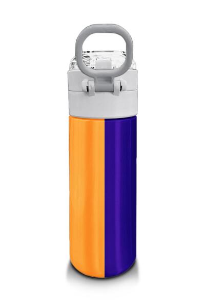 Coral High Kids Renkli Çizgili Desenli Pipetli ve Direkt İçim Çelik Termos 500 ml 31874 - 3