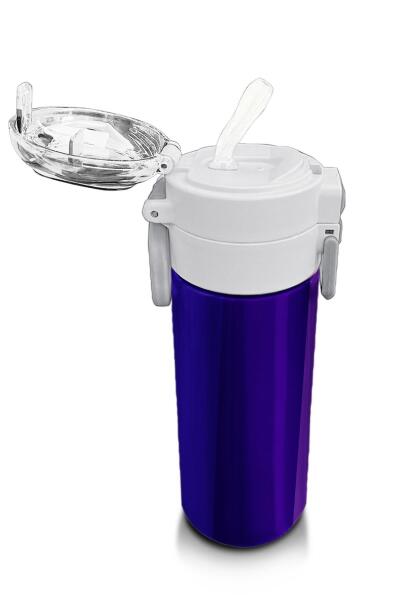 Coral High Kids Renkli Çizgili Desenli Pipetli ve Direkt İçim Çelik Termos 500 ml 31874 - 5