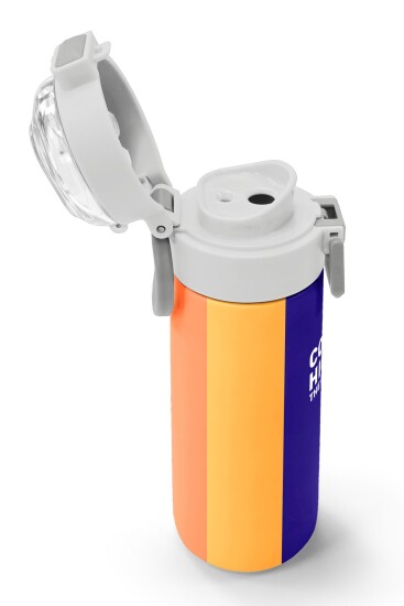 Coral High Kids Renkli Çizgili Desenli Pipetli ve Direkt İçim Çelik Termos 500 ml 31874 - 6