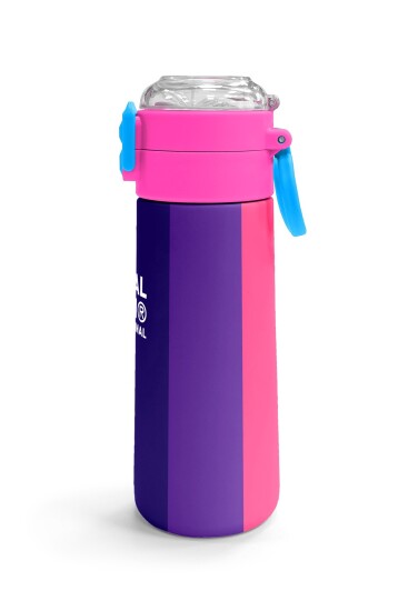 Coral High Kids Renkli Çizgili Desenli Pipetli ve Direkt İçim Çelik Termos 500 ml 31874 - 3