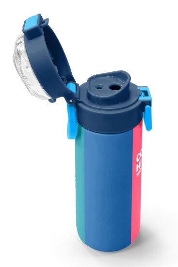 Coral High Kids Renkli Çizgili Desenli Pipetli ve Direkt İçim Çelik Termos 500 ml 31879 - 6