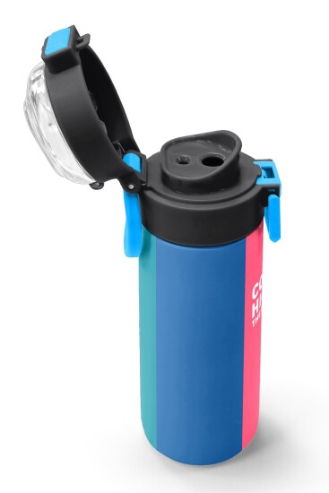 Coral High Kids Renkli Çizgili Desenli Pipetli ve Direkt İçim Çelik Termos 500 ml 31879 - 6