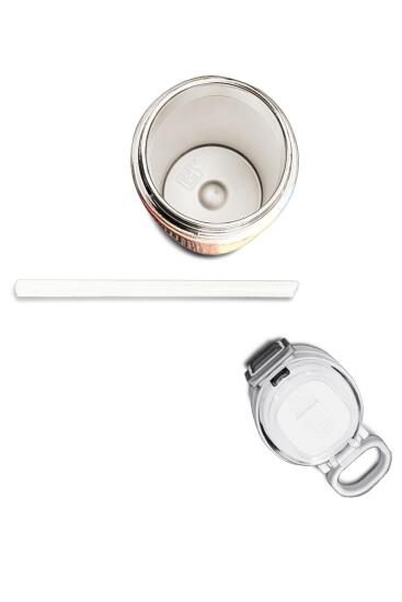 Coral High Kids Renkli Çizgili Desenli Pipetli ve Direkt İçim Çelik Termos 500 ml 31880 - 7