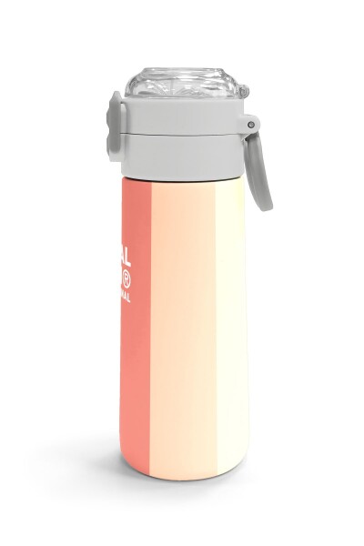 Coral High Kids Renkli Çizgili Desenli Pipetli ve Direkt İçim Çelik Termos 500 ml 31880 - 3