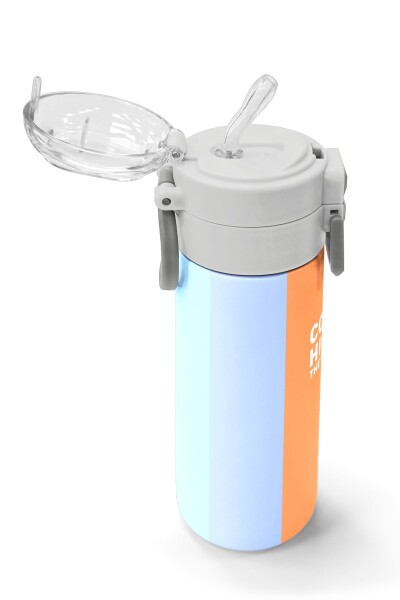 Coral High Kids Renkli Çizgili Desenli Pipetli ve Direkt İçim Çelik Termos 500 ml 31880 - 5