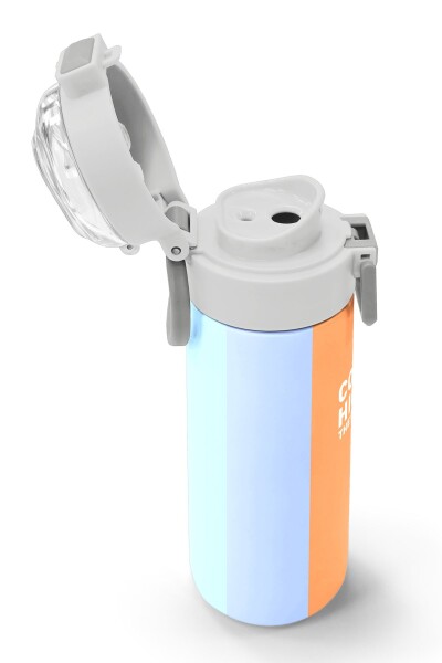 Coral High Kids Renkli Çizgili Desenli Pipetli ve Direkt İçim Çelik Termos 500 ml 31880 - 6