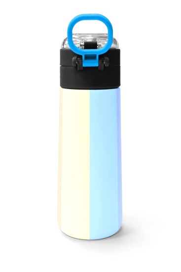 Coral High Kids Renkli Çizgili Desenli Pipetli ve Direkt İçim Çelik Termos 500 ml 31880 - 4