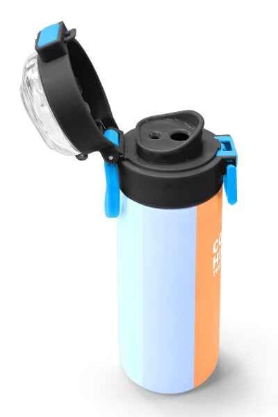 Coral High Kids Renkli Çizgili Desenli Pipetli ve Direkt İçim Çelik Termos 500 ml 31880 - 6