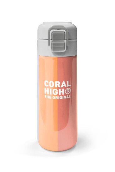 Coral High Kids Renkli Çizgili Desenli Pipetli ve Direkt İçim Çelik Termos 500 ml 31880 - 4
