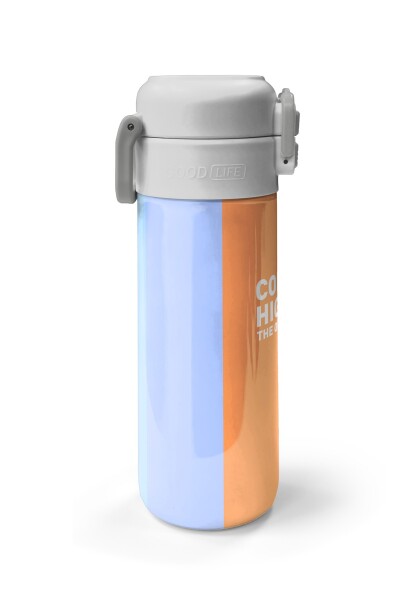Coral High Kids Renkli Çizgili Desenli Pipetli ve Direkt İçim Çelik Termos 500 ml 31880 - 5