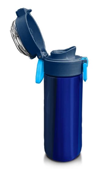 Coral High Kids Renkli Çizgili Desenli Pipetli ve Direkt İçim Çelik Termos 500 ml 31895 - 6
