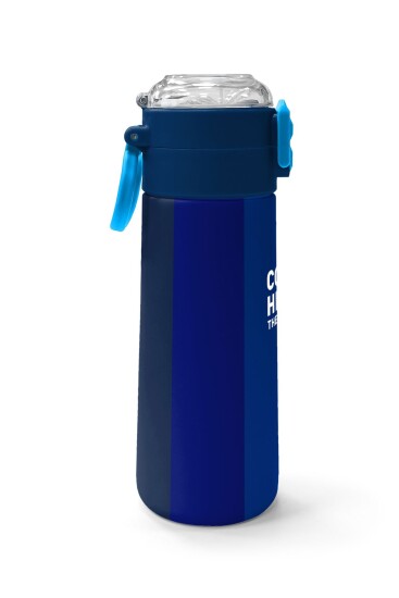 Coral High Kids Renkli Çizgili Desenli Pipetli ve Direkt İçim Çelik Termos 500 ml 31895 - 2