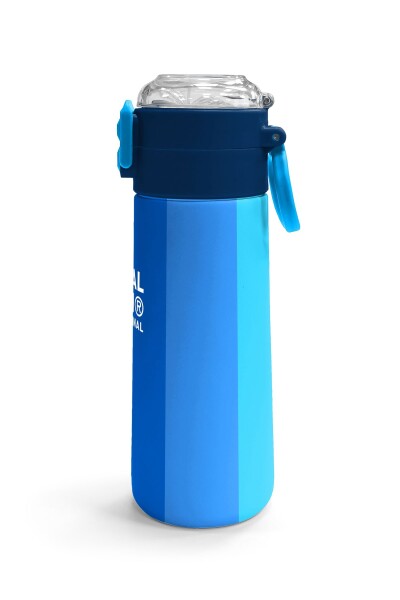 Coral High Kids Renkli Çizgili Desenli Pipetli ve Direkt İçim Çelik Termos 500 ml 31895 - 3