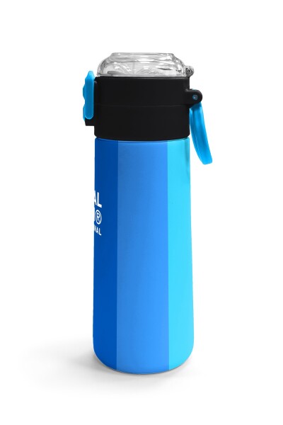 Coral High Kids Renkli Çizgili Desenli Pipetli ve Direkt İçim Çelik Termos 500 ml 31895 - 3