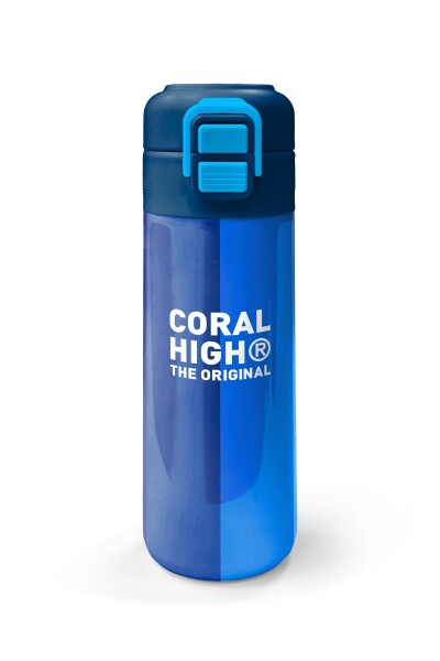 Coral High Kids Renkli Çizgili Desenli Pipetli ve Direkt İçim Çelik Termos 500 ml 31895 - 4