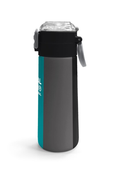 Coral High Kids Renkli Çizgili Desenli Pipetli ve Direkt İçim Çelik Termos 500 ml 31896 - 3