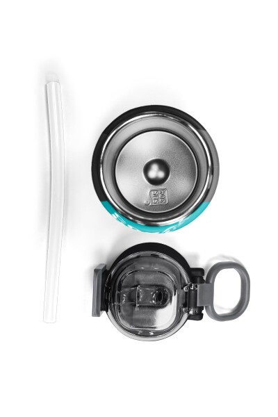 Coral High Kids Renkli Çizgili Desenli Pipetli ve Direkt İçim Çelik Termos 500 ml 31896 - 7