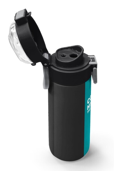 Coral High Kids Renkli Çizgili Desenli Pipetli ve Direkt İçim Çelik Termos 500 ml 31896 - 6