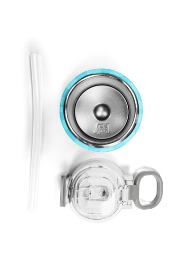 Coral High Kids Renkli Çizgili Desenli Pipetli ve Direkt İçim Çelik Termos 500 ml 31987 - 7