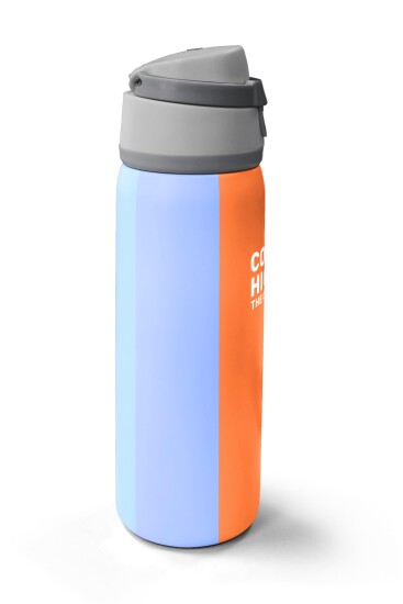 Coral High Kids Renkli Çizgili Desenli Pipetli ve Direkt İçim Çelik Termos 800 ml 38540 - 4