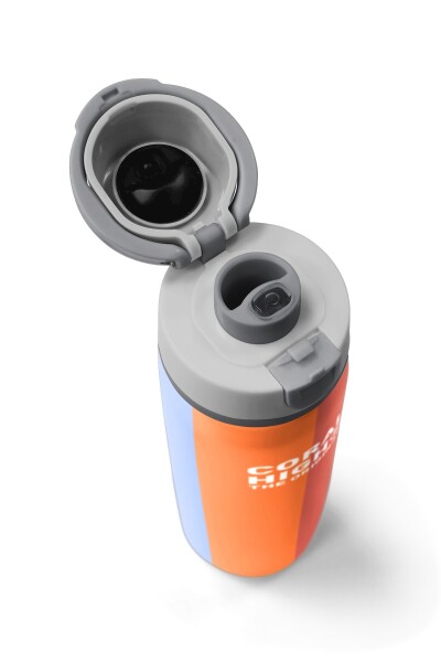 Coral High Kids Renkli Çizgili Desenli Pipetli ve Direkt İçim Çelik Termos 800 ml 38540 - 7