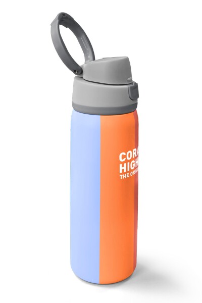 Coral High Kids Renkli Çizgili Desenli Pipetli ve Direkt İçim Çelik Termos 800 ml 38540 - 2