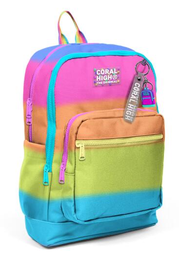 Coral High Kids Renkli Çizgili Dört Bölmeli Okul Sırt Çantası 23770 - Coral High KIDS