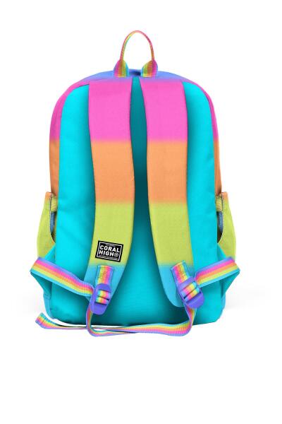 Coral High Kids Renkli Çizgili Dört Bölmeli Okul Sırt Çantası 23770 - 2