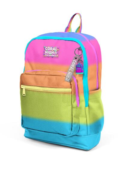 Coral High Kids Renkli Çizgili Dört Bölmeli Okul Sırt Çantası 23770 - 6