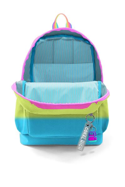 Coral High Kids Renkli Çizgili Dört Bölmeli Okul Sırt Çantası 23770 - 3