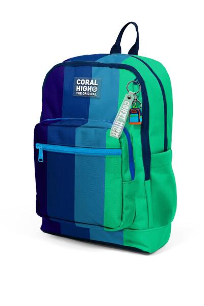 Coral High Kids Renkli Çizgili Dört Bölmeli Okul Sırt Çantası 23781 - 6