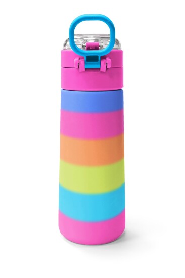 Coral High Kids Renkli Çizgili Pipetli ve Direk İçimli Paslanmaz Çelik Termos 500 ML 31986 - 4