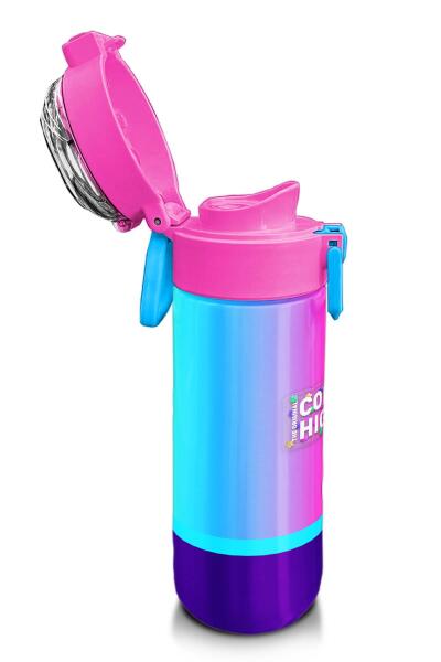 Coral High Kids Renkli Çizgili Pipetli ve Direkt İçim Çelik Termos 500 ml 31836 - 6