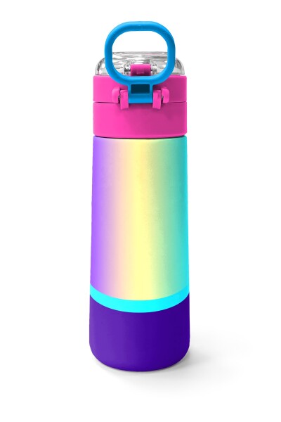 Coral High Kids Renkli Çizgili Pipetli ve Direkt İçim Çelik Termos 500 ml 31836 - 4