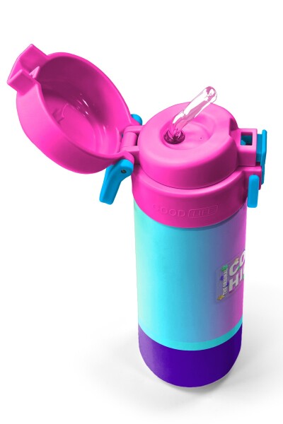 Coral High Kids Renkli Çizgili Pipetli ve Direkt İçim Çelik Termos 500 ml 31836 - 2