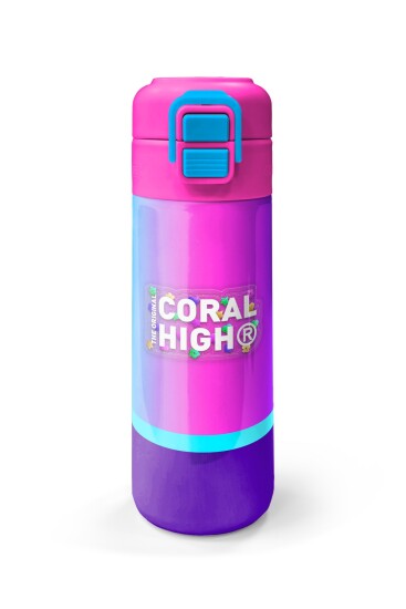 Coral High Kids Renkli Çizgili Pipetli ve Direkt İçim Çelik Termos 500 ml 31836 - 4