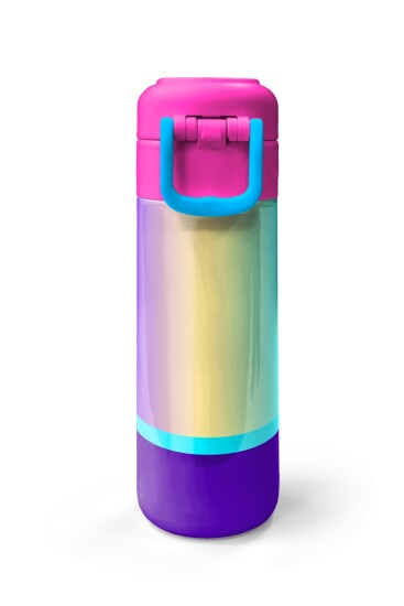 Coral High Kids Renkli Çizgili Pipetli ve Direkt İçim Çelik Termos 500 ml 31836 - 7