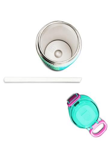 Coral High Kids Renkli Çizgili Pipetli ve Direkt İçim Çelik Termos 500 ml 31844 - 7