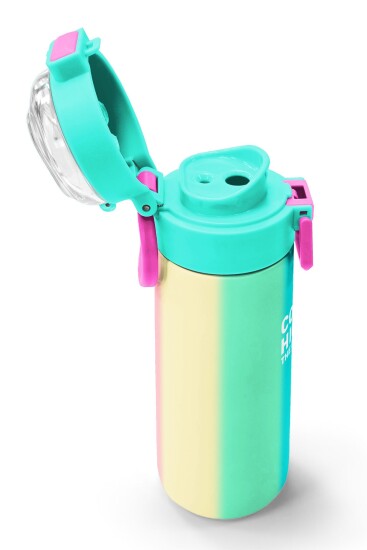 Coral High Kids Renkli Çizgili Pipetli ve Direkt İçim Çelik Termos 500 ml 31844 - 6