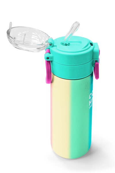 Coral High Kids Renkli Çizgili Pipetli ve Direkt İçim Çelik Termos 500 ml 31844 - 5