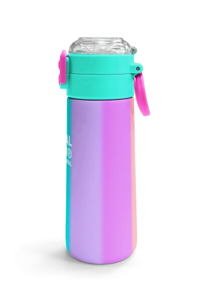 Coral High Kids Renkli Çizgili Pipetli ve Direkt İçim Çelik Termos 500 ml 31844 - 3