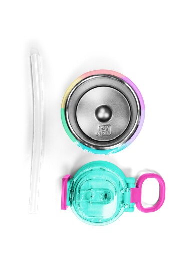 Coral High Kids Renkli Çizgili Pipetli ve Direkt İçim Çelik Termos 500 ml 31844 - 7