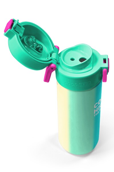 Coral High Kids Renkli Çizgili Pipetli ve Direkt İçim Çelik Termos 500 ml 31844 - 3