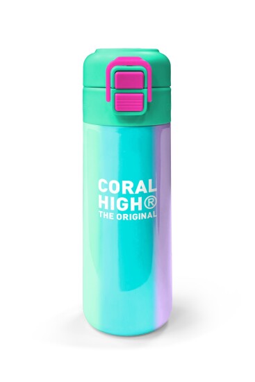 Coral High Kids Renkli Çizgili Pipetli ve Direkt İçim Çelik Termos 500 ml 31844 - 4