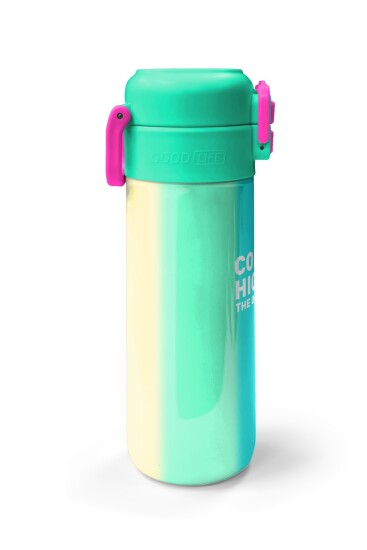 Coral High Kids Renkli Çizgili Pipetli ve Direkt İçim Çelik Termos 500 ml 31844 - 5
