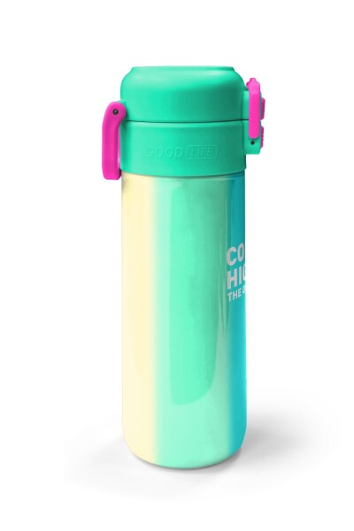 Coral High Kids Renkli Çizgili Pipetli ve Direkt İçim Çelik Termos 500 ml 31844 - 5