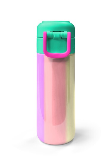 Coral High Kids Renkli Çizgili Pipetli ve Direkt İçim Çelik Termos 500 ml 31844 - 7