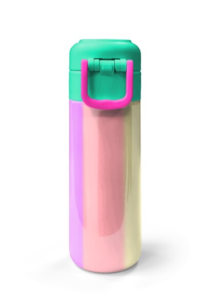 Coral High Kids Renkli Çizgili Pipetli ve Direkt İçim Çelik Termos 500 ml 31844 - 7