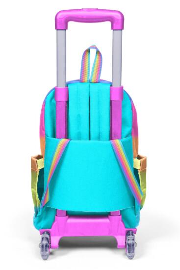 Coral High Kids Renkli Çizgili Üç Bölmeli Çekçekli Okul Sırt Çantası 23970 - 2